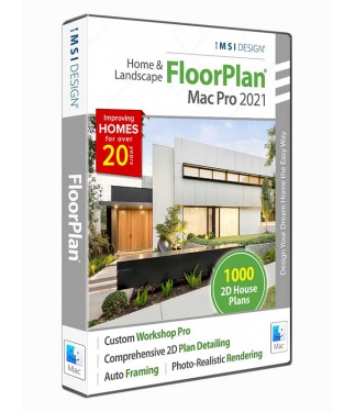 FloorPlan 2021 Home & Landscape Pro + Custom Workshop Pro Upgrade from any TFP Deluxe or Instant Architect - Mac
