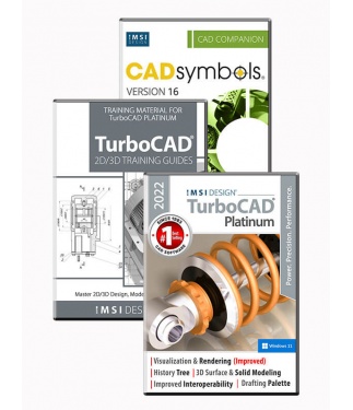 TurboCAD 2022 Platinum Upgrade bundle from all Professional pre-2021 Platinum versions (v17 to v2018)