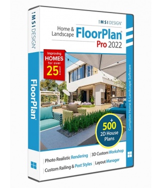 FloorPlan 2022 Home & Landscape Pro (With CWSPro & Lux) Upgrade from any Deluxe or Instant Architect version